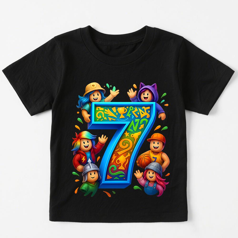Fashion Roblox Printed T-shirts for Boys and Girls Birthday T-shirt 1 to 9 Years Old Kids T-shirt Casual Short Sleeve Tees Top Children Clothing