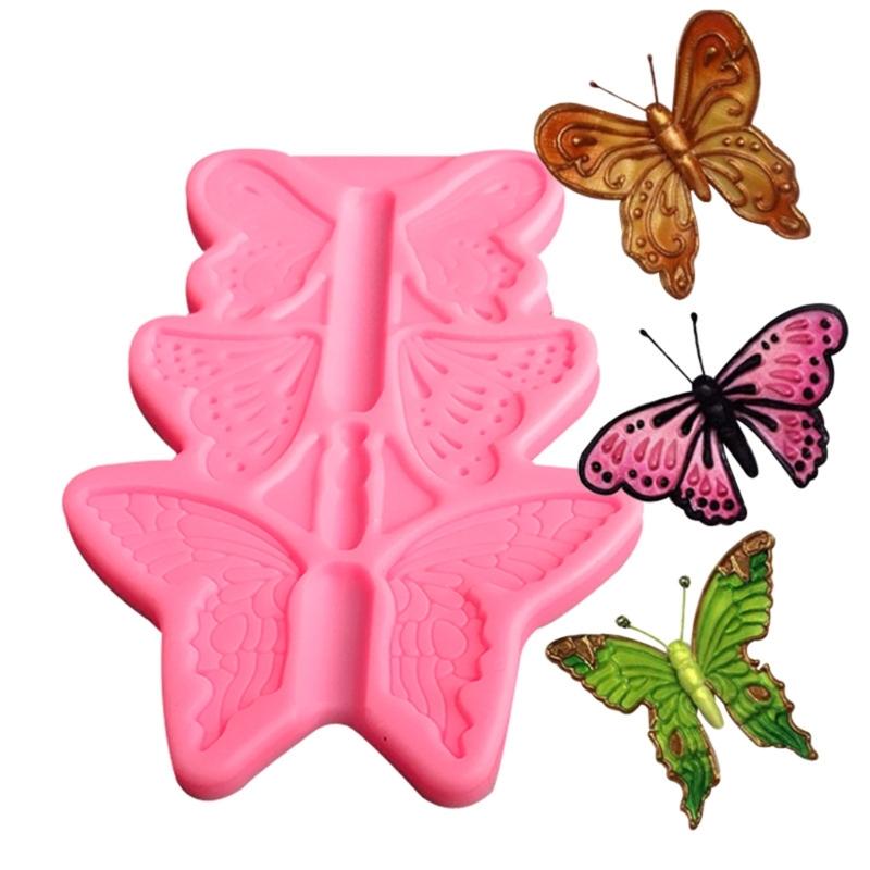 Butterfly Shaped Fondant Chocolate Mould Cake-Topper Baking Tools Handmade-Soap Silicone Ornaments Mold Easy to Clean