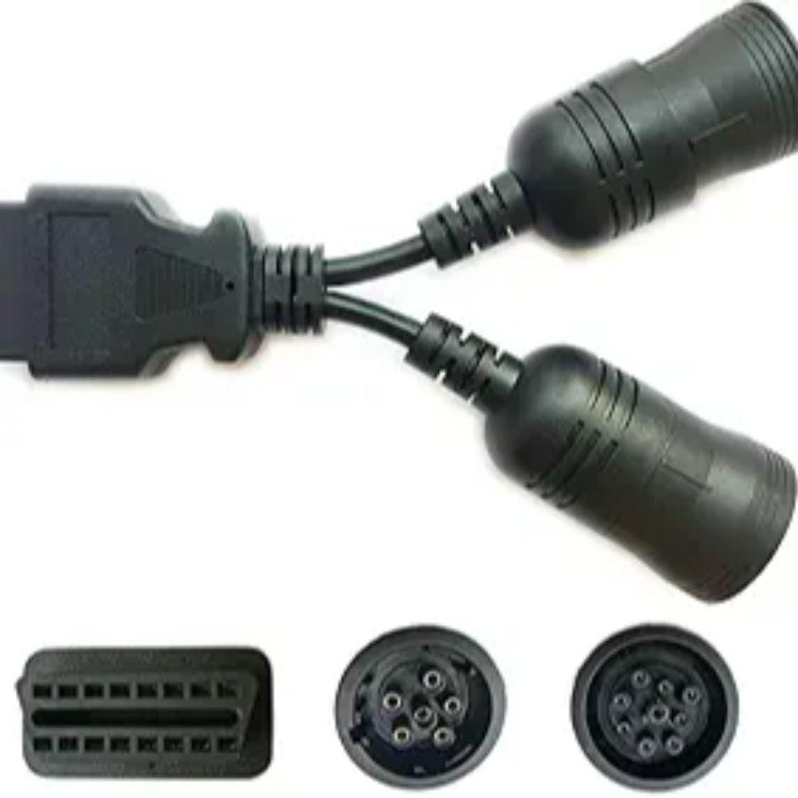 OBD 6Pin 9Pin J1708 J1939 Protocol Diagnostic Adapter Cable, Heavy Duty Truck Bu
