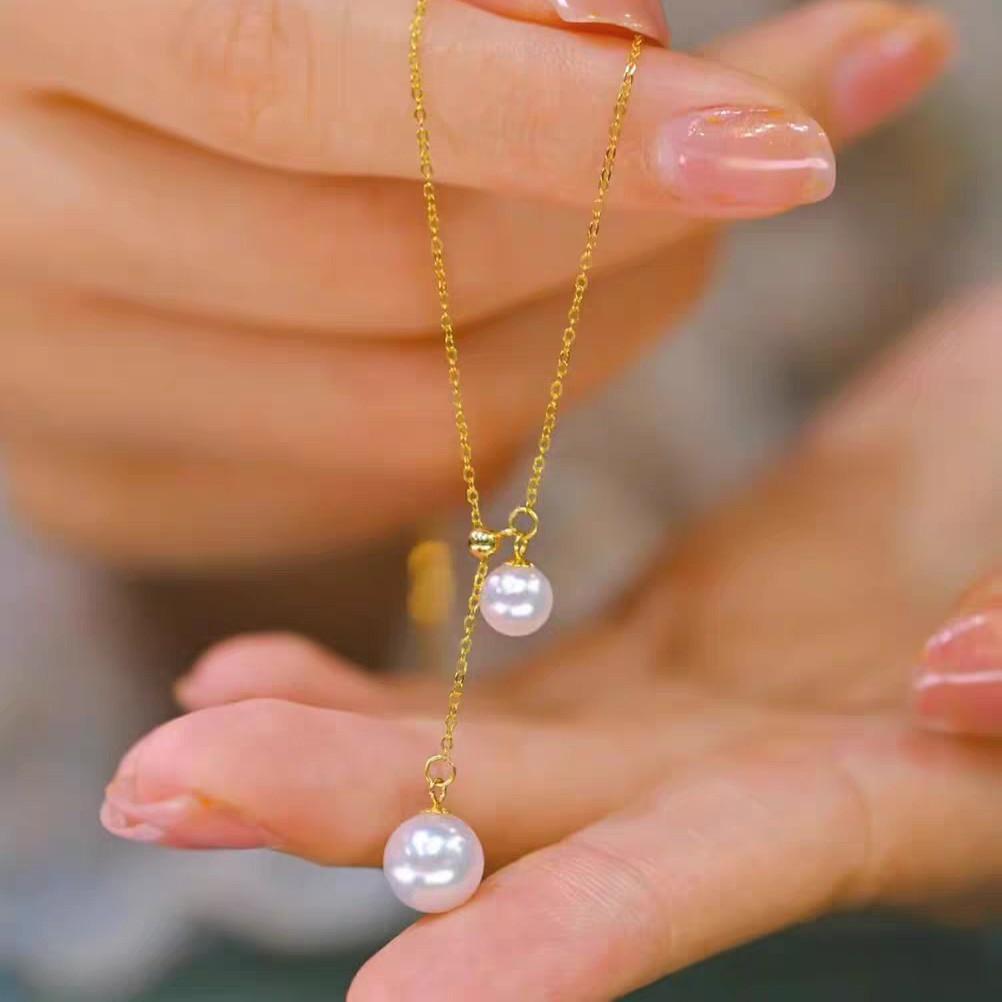 Exquisite French Pendant Necklace Versatile and Fashionable Pearl Necklaces Hot Selling Sweet High Quality Jewelry 41cm-50cm&14K Plating