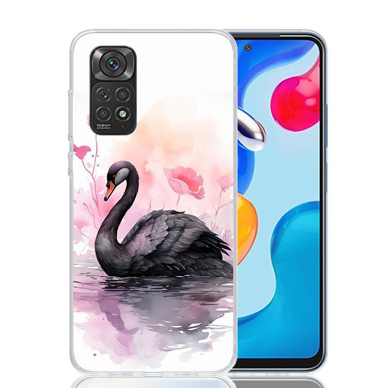 Black Swan Noble Phone Case For Xiaomi Redmi Note 15 14 13 12S 12 Pro Plus 11S 11E 11 11T 10S 10 Art Soft Pattern Cover Redmi No