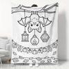 1pc Cute Hanging Bat Print Fleece Blanket, Halloween Atmosphere Autumn Home Decor Blanket, Soft Warm Nap Blanket, Living Room Sofa Throw Blanket, Bedr