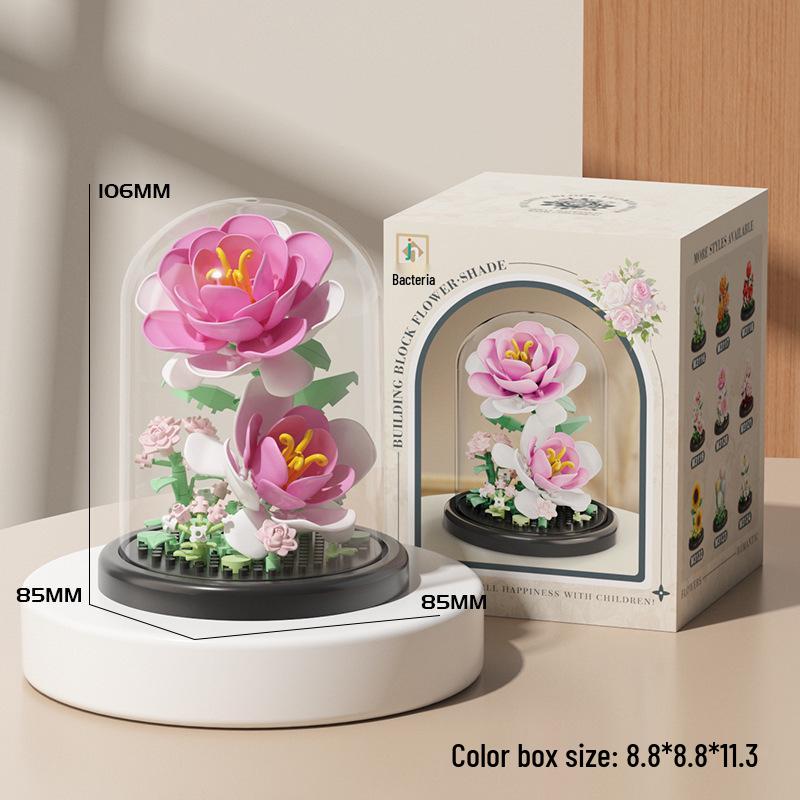 Preserved Flower Bonsai & Rose Succulent Building Blocks - Compatible with LEGO