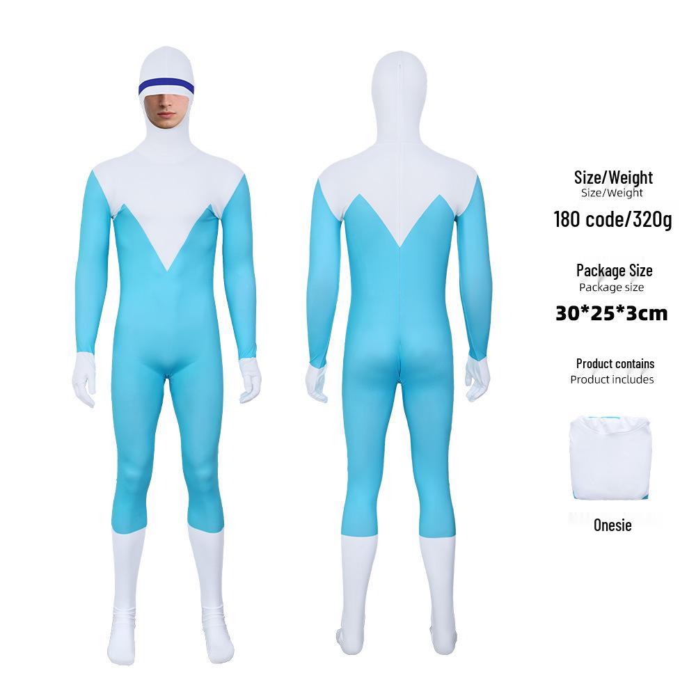 Frozone Full-Body Cosplay Suit - High Elasticity for Halloween Role-Playing
