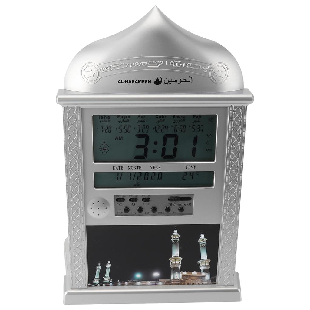 Digital Azan Mosque Prayer Clock Calendar Alarm Clock Multifunction Muslim Prayer Wall Clock for