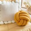 Waist Protective Lamb Velvet Home Decor for Bathroom Knotted Ball Backrest Cushion Throw Pillow