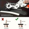 Revolving Leather Hole Punch Plier Multi-Size Puncher Tool for Belts, Watch Bands, Straps, Eyelets - Comfort Grip Handle