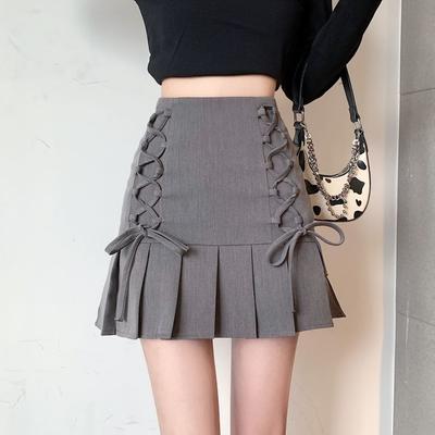 Spódnice plisowane mini damskie sznurowane szczupłe delikatne letnie gorące słodkie wysoki stan proste dziewczęce styl preppy modne uniwersalne faldas