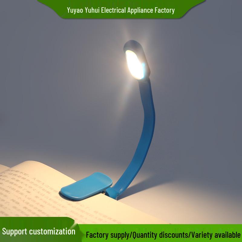 Dry Battery LED Clip-On Reading Light with Stepless Dimming and Eye Protection