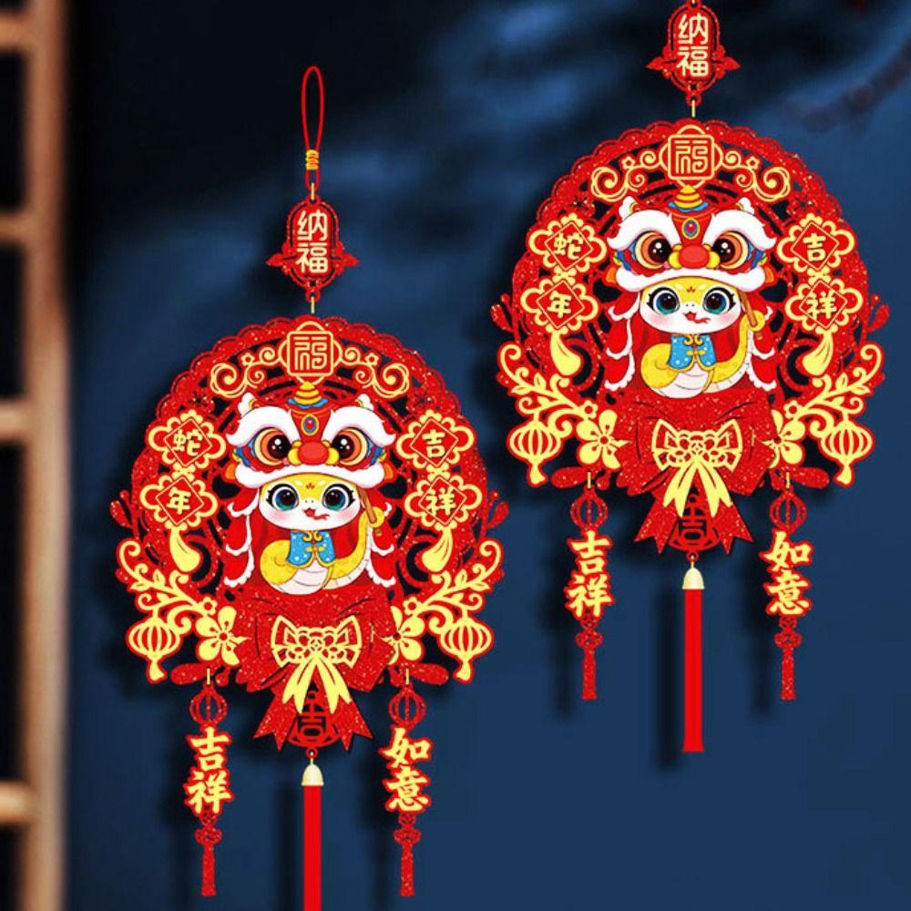 Rote Neujahrs-Hängeornamente Papier Chinesisches Glücksornament Frühlingsfest Türdekoration Zuhause