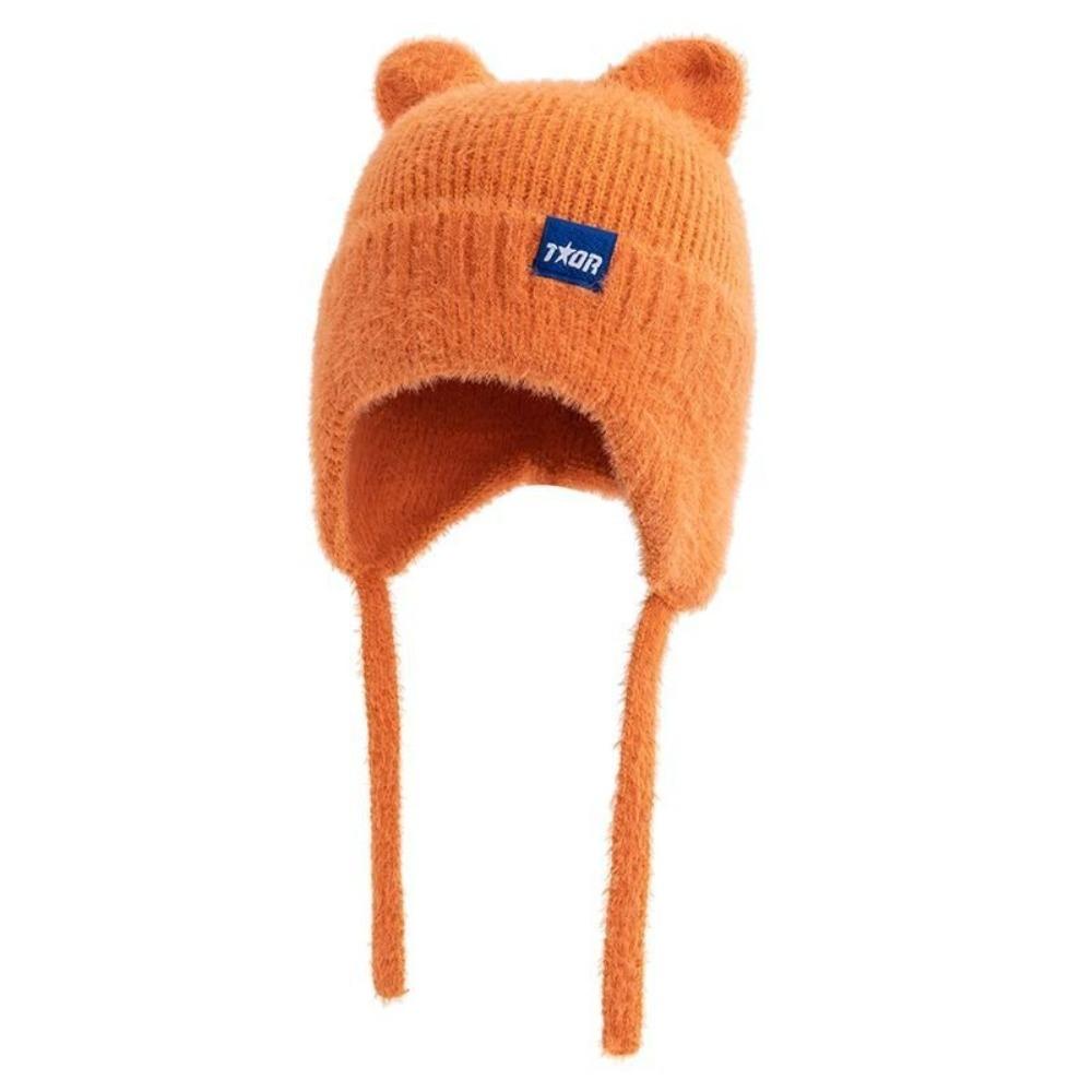Warm Windproof Winter Hat Kpop Style Knitted Hat New Cute Cat Ear Earflap