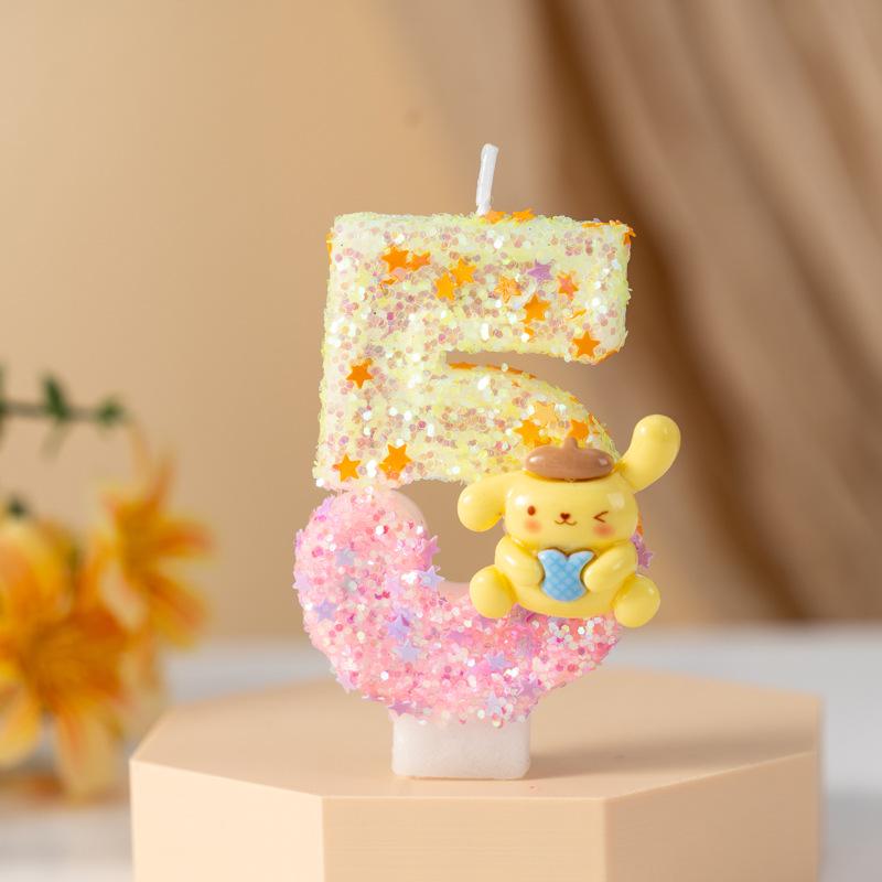 Creative Teddy Bear Number Birthday Candle Cake Decorations for First Birthday Party