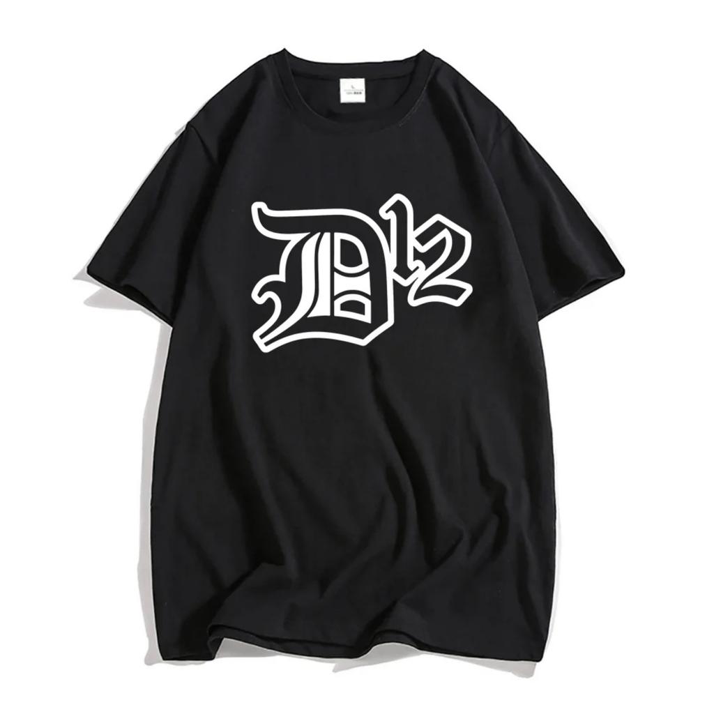 D12 Band Printing T-shirt Grunge Hip Hop Unisex Streetwear Cotton Short Sleeve Male T Shirt Summer Round Neck s Tshirt Print