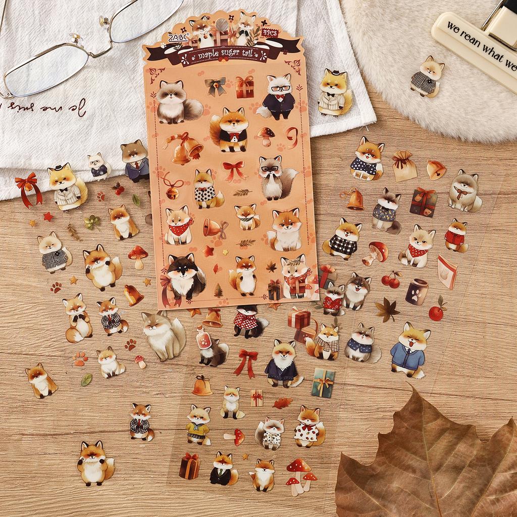 Kawaii Plush Story 4 Sheets Sticky Notes Pack Cute Stationery Stickers for Planner Diary Scrapbook Decorative Aesthetic Stickers