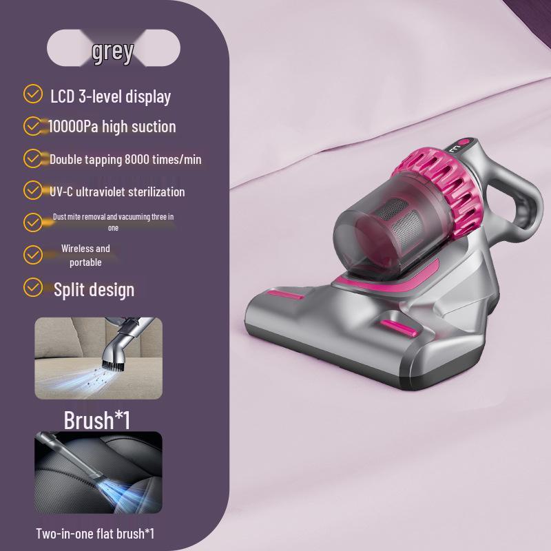 High-Efficiency Wireless UV-C Mite Vacuum Cleaner: Three-in-One, Large Suction
