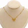 Elegant Gold Plated Double Layer Bow Pendant Necklace for Women - Titanium Steel Clavicle Chain, European American Style