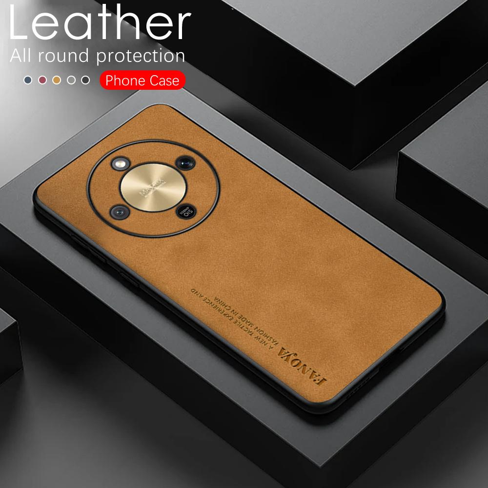 Luxury Sheepskin Leather Case For Honor X9d Magic8 Lite HonorX9d Magic8Lite 8Lite 5G Silicone Protection Back Cover Coque Fundas