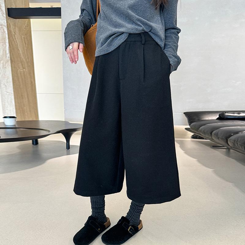 

Women s Wool Blend Wide-Leg Pants - European Style, 2024 Autumn Fashion. XL