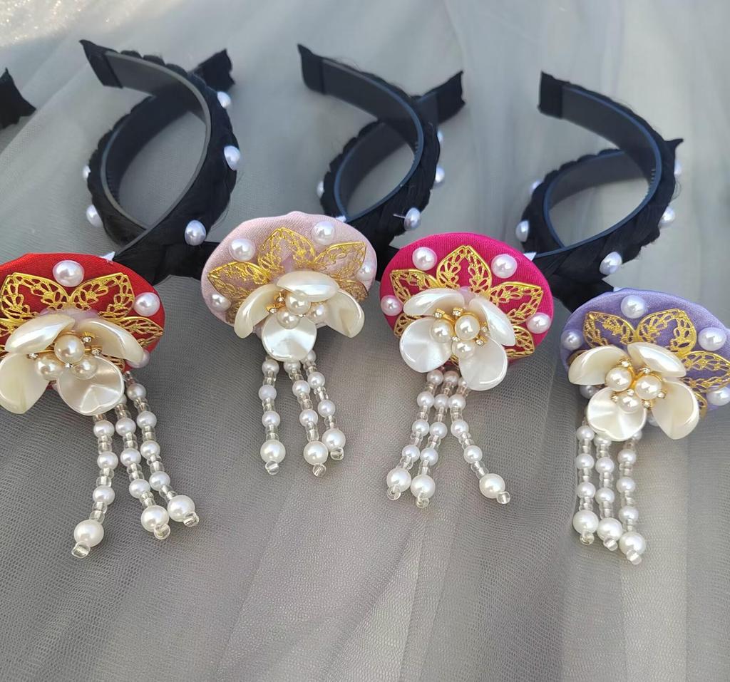 Yanji Princess Korean Ethnic Hair Accessories - Women's Hanbok Headdress & Hair Clips for Stage Performances