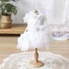Handmade White Pet Princess Dress Small Dog Dress Pet Teddy Original Wedding Solid Colour Skirt Fashionable Dog Clothes