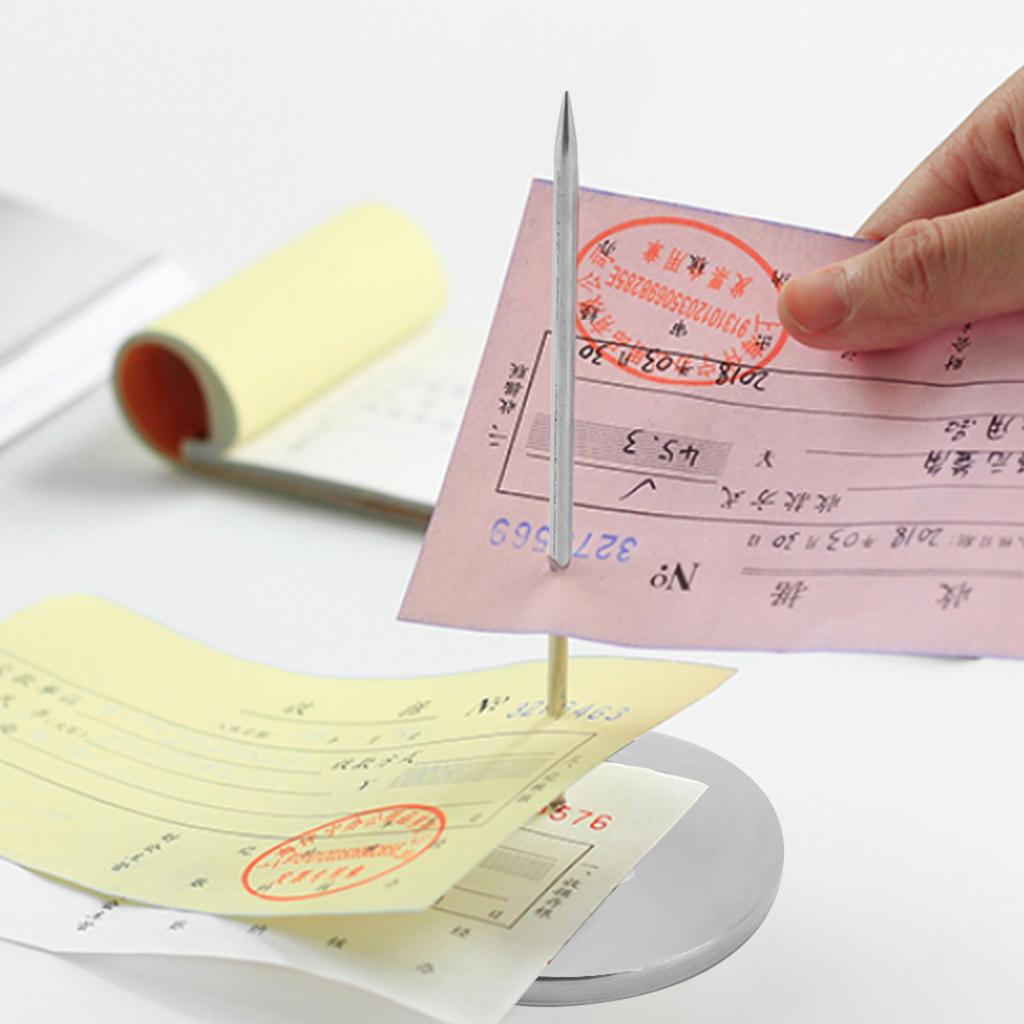 Stainless Steel Paper Memo Holder Spike Stick   Restaurant Silver for Kitchen Desk