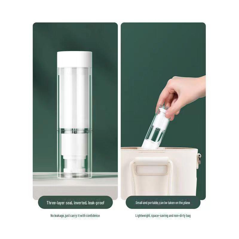Portable Cosmetic Travel Spray Bottle - Vacuum Press Pump for Moisturizing Lotion