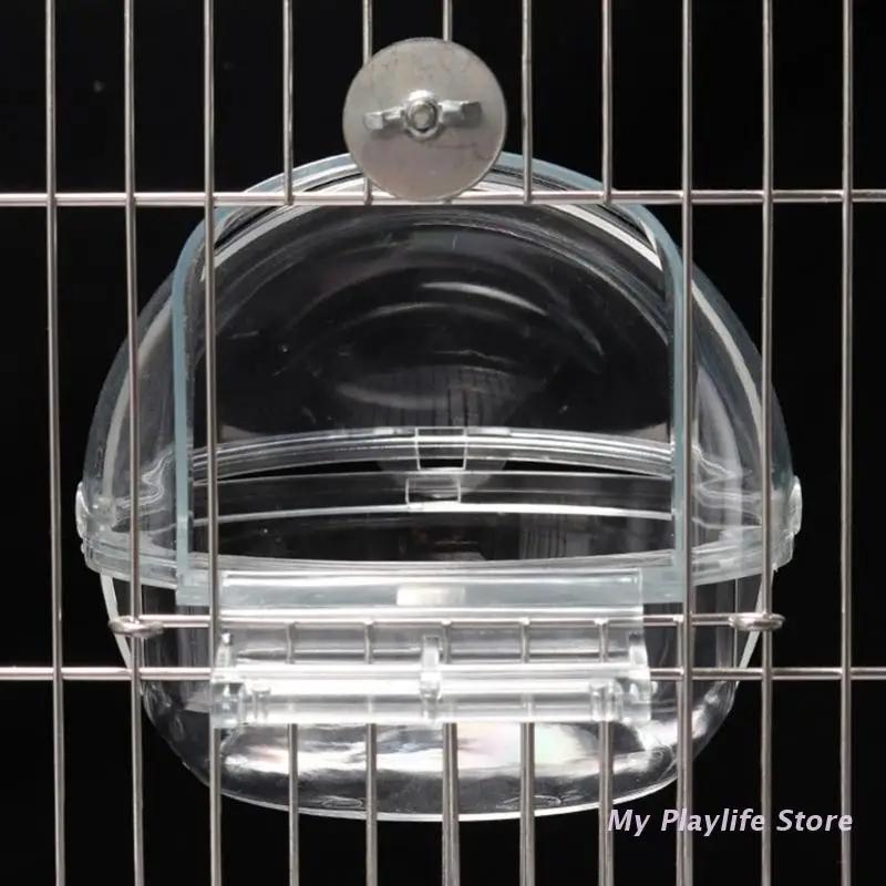 Pet Bird Parrot Transparent Bathing Tub Bathtub Shower Box Hanging Cage Decor Bird Supplies
