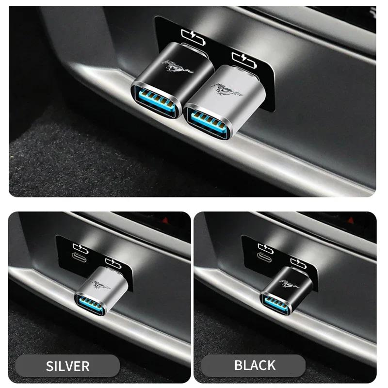 Car Sticker Hot For Ford Auto Interior Goods Type C To USB 3.0 Car Charging Converter for Ford Mustang Raptor Fiesta Focus 2 3 4