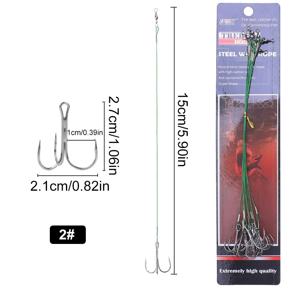5/10pcs 15/20/25cm Anti-bite Steel Wire Leader Leashes For Fishing 50LB With Swivel Fishing Lure Accessories Pike Bass