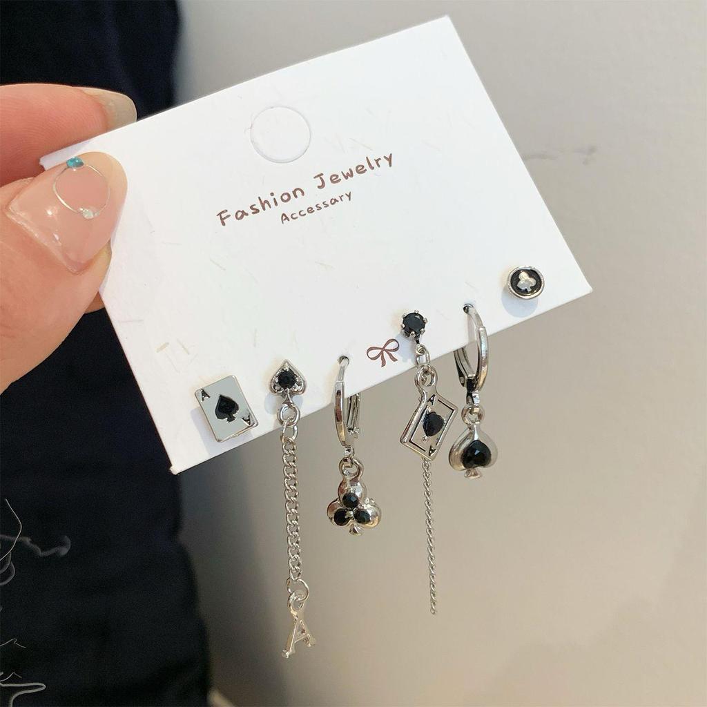 Gothic Punk Devil Cross Stud Earrings Set for Women - Sweet, Cool, and Spicy Design