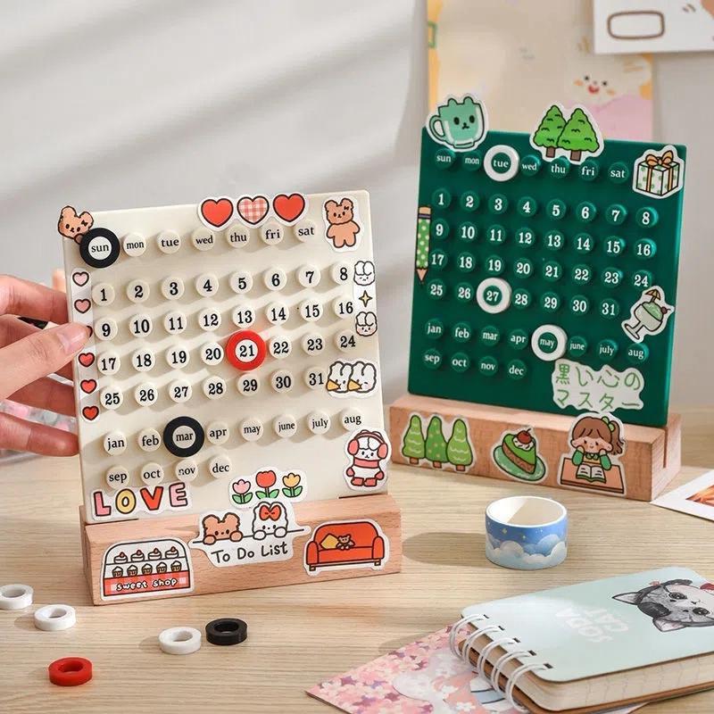 Zrób to sam Kalendarz Wieczny Regulowany Kalendarz Biurkowy Super Wieczny Planer Ozdoba Dekoracyjna na Biurko