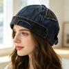 Vermieter Hut Verstellbare Metallschnalle Used Gewaschener Denim Hut Patchwork Stoff Street Hip-Hop Stil Unisex Kuppelkappe