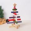 Delicate Wooden Christmas Tree Model Rotatable Crafts Xmas Tree Ornament Desktop Decor Christmas Decoration