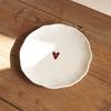 Embossed Love Plate Irregular Design Dessert Cake Plates Exquisite Coffee Shop Snack Dish Simple Household Ceramic Tableware