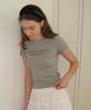 Sseomweeobeoteo Snack Logo Crop Top - Gray