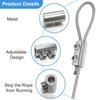 12Pcs Steel Wire Rope Buckle Clamp Double Holes Metal Clip Adjustable Locking Fasteners for 1.5 To 2mm Cable Enduring