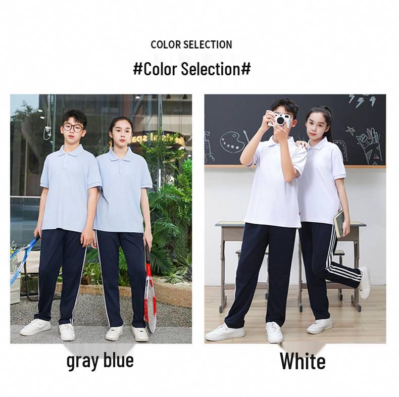 Summer Short Sleeve School Uniform T-shirt Set for Middle and High School Students - Boys and Girls Sportswear