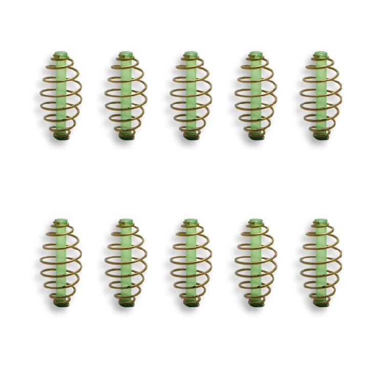 10pcs Fishing Tackle Feeder Basket Fishing Spring Feeder Coil Inline Method Feeder Fishing Tool Baits Thrower Feeder