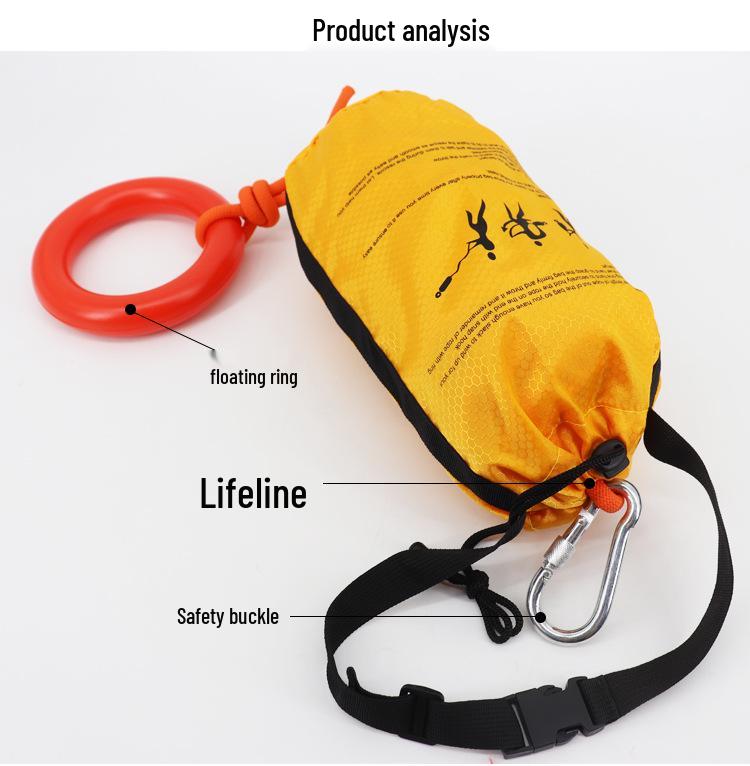 Reflective Water Rescue Rope with Bag: Floating Ring, Luminous Safety Line, Throwing Guide Rope