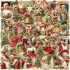 50 Retro Christmas Graffiti Stickers for Party Decorations, Guitar, Notebook, Suitcase, and DIY, Waterproof