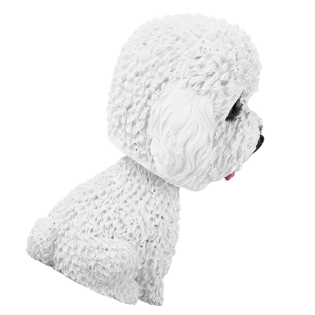 Simulation Shaking Head Dog Decor Bobble Head Toy Car Interior Dashboard Ornament (White)