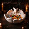 Bat Shape Snack Tray Halloween Candy Dish, 3D Printed Matte White PLA Unique Gift for Friends Bowl, Gothic Table Ornament Entryway And Coffee