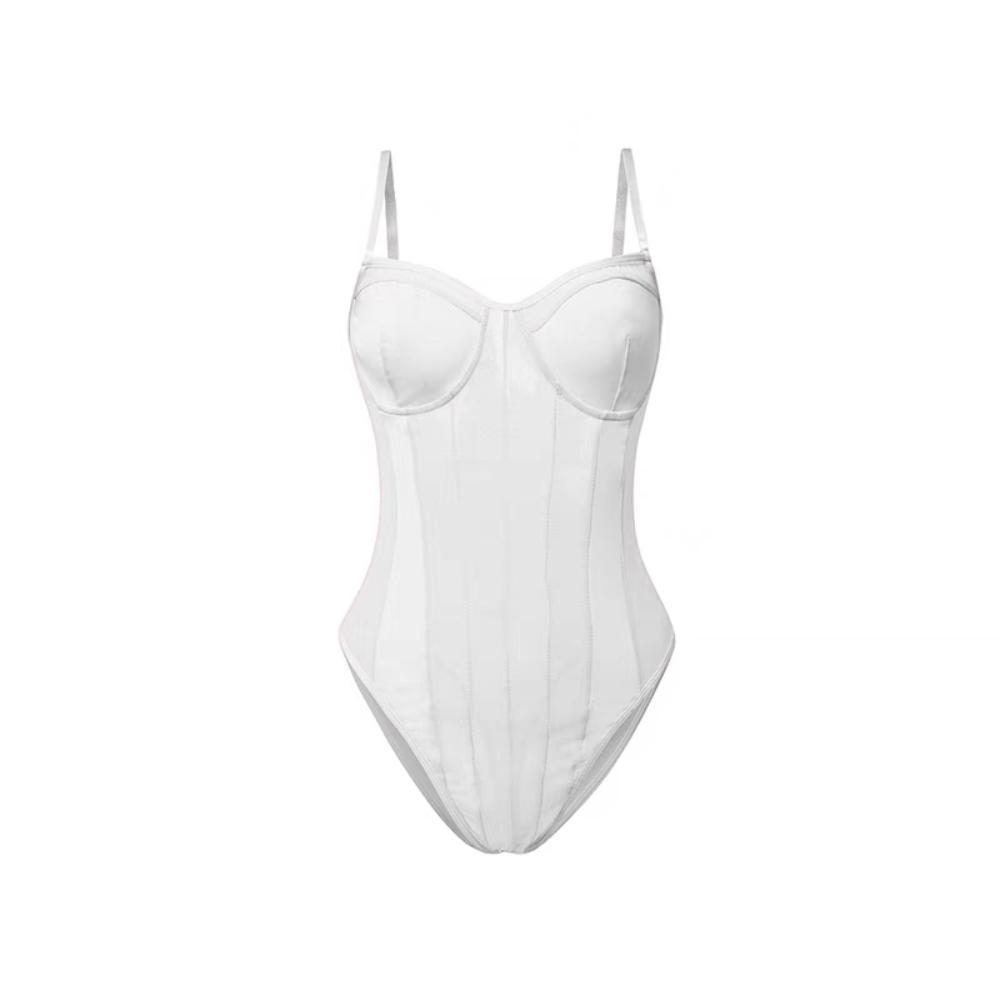 

Комбинезоны без рукавов с глубоким V-вырезом, прозрачный сетчатый боди, женские модные комбинезоны-майки, женские M белый