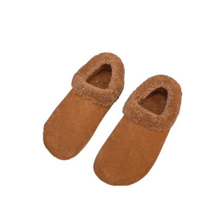 Platform-soled Boken Shoes Women's 2025 Autumn and Winter New One-pedal Fluffy Cotton Shoes Piled and Thickened Small Potato Snow Boots