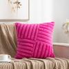 Rabbit Velvet Large Striped Pillow Cover Without Core Home Sofa Pillow Cover Rabbit Hair Quilted Bedside Cushion Cover