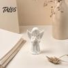 Talos 3D Printed Praying Angel Statue, Elegant Matte White Cherub Figurine with Detailed Wings, Durable Minimalist Ornament for Living Room Decor and