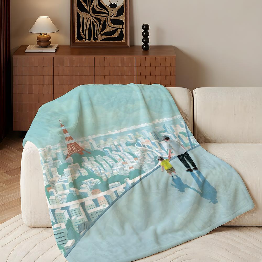 Artist K-kunomari Throw Flannel Throw Blanket, Lightweight Cozy, Durable Washable Cute Cool