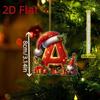 Christmas 26 Letters Ornament Flat Hanging Pendant Personalized Holiday Festive Tree Decor Gift For Christmas Party Ornament