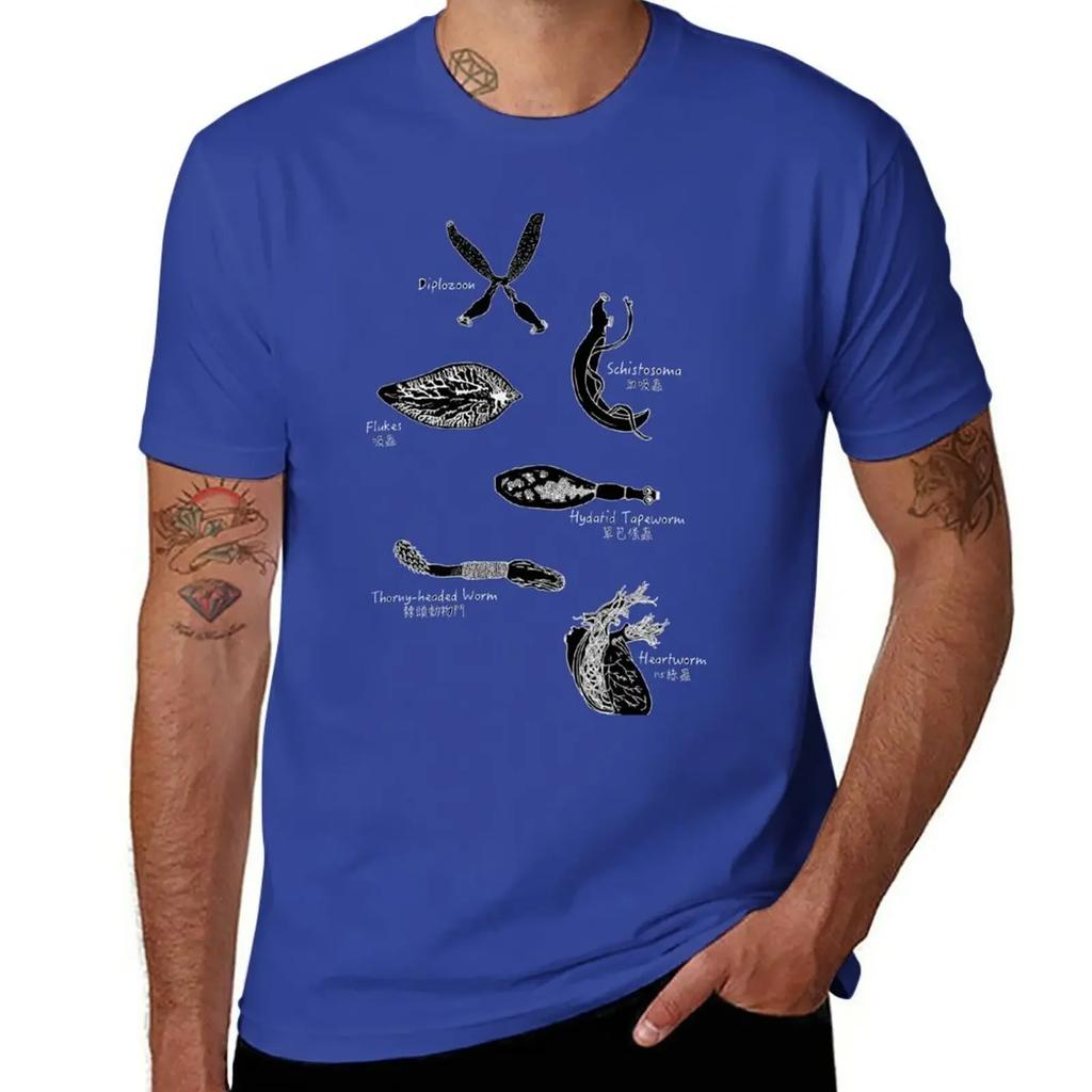Parasitic Worms (black) T-Shirt Short sleeve tee animal prinfor boys summer top mens workout shirts