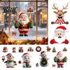 Storefront Holiday Ornaments Christmas Static Window Clings Reusable Decals with Santa Snowman Snow Winter Wonderland Decorations House Designs,